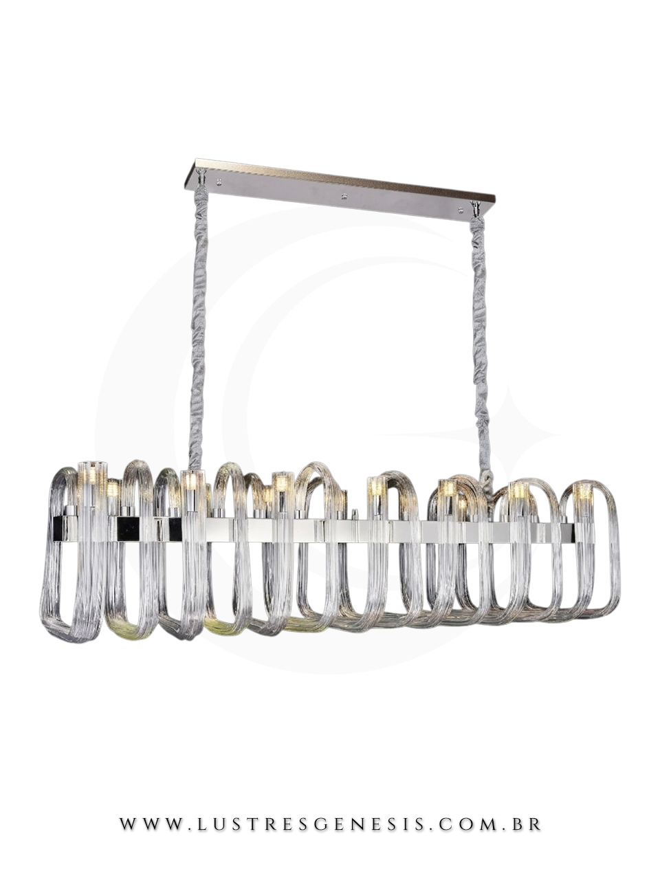 Lustre Pendente Classico Metal Cromado e Vidro G9, Sala de Jantar, Mesa Sala de Jantar, Sala de Estar, Quarto Casal, Suite Master